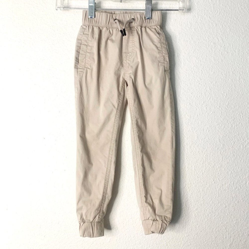 7 For All Mankind Khaki Chino Jogger Elastic Waist and Hem Pants Boys Size 4